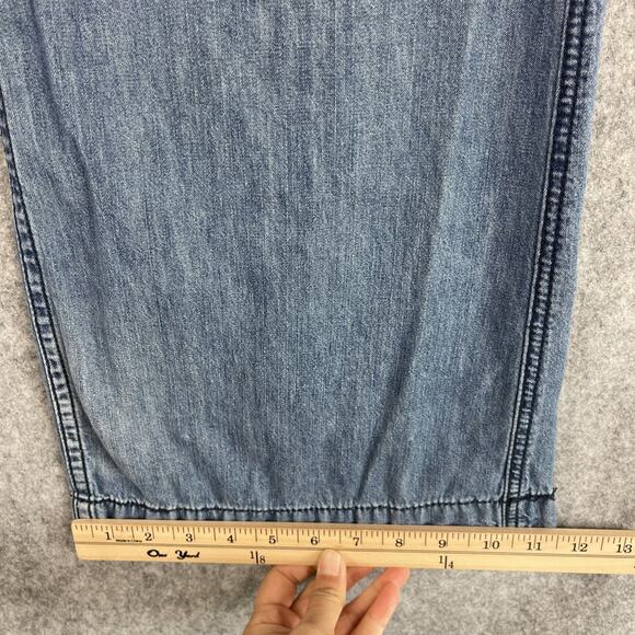 Free People Jeans Womens 31 Light Wash Wide Leg Stretch Mid Rise Boho Festival - Picture 7 of 14